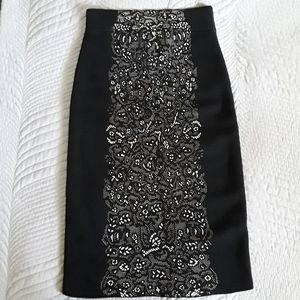 BCBGMaxAzria "ELENA" BLACK FITTED SKIRT
